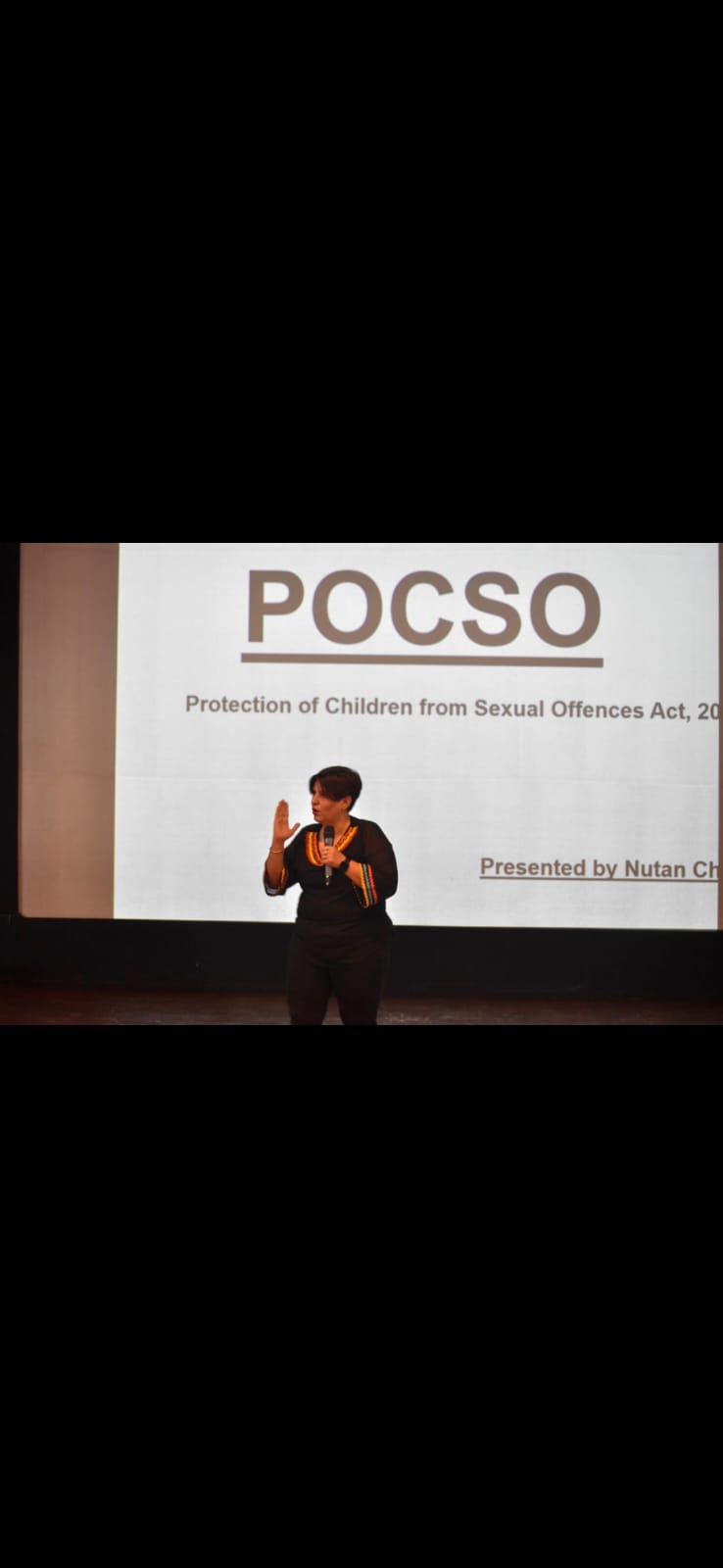 Nutan Chopra presenting a POCSO session